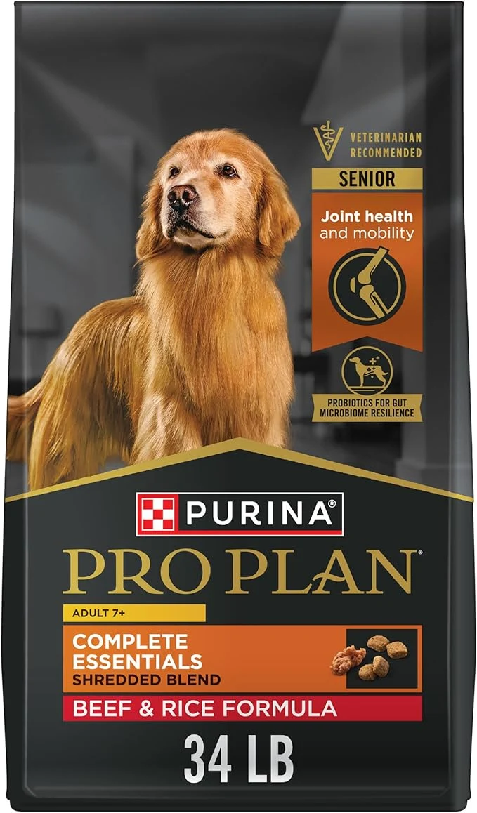 Safe Purina Pro Plan Adult 7 Plus Complete Essentials Shredded Blend Beef and Rice Formula High Protein Dog Food for Senior Dogs – 34 lb. BagAbout This Modern