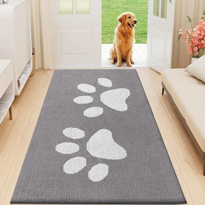 Elegant Buganda Dog Door Mat for Muddy Paws Absorbent Dirt Trapper Washable Indoor Advanced