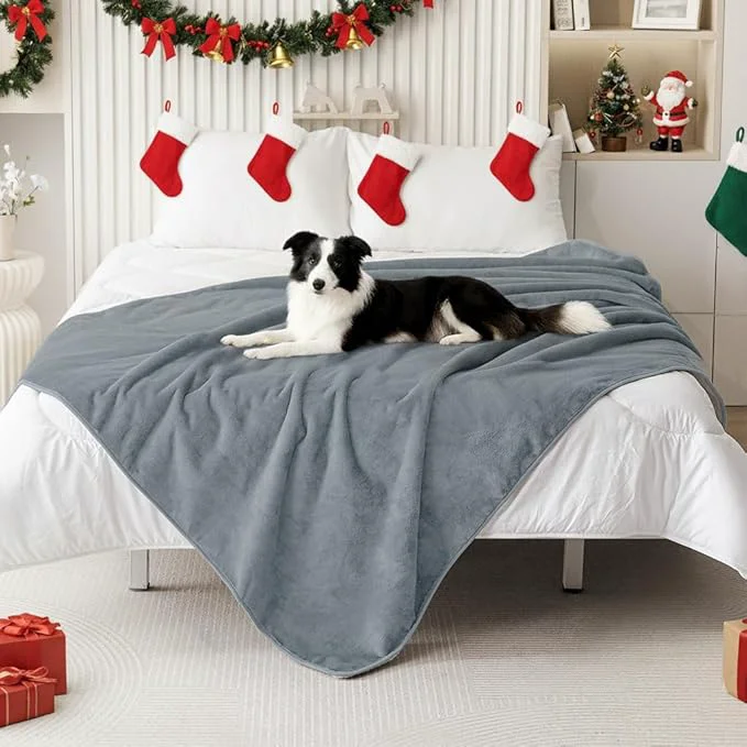 Specialty Smiry Waterproof Dog Bed Blanket Leakproof Pet Throw Blanket for Bed Couch Sofa Reversible Sherpa Fleece Furniture Protector Cover for Small Medium Large Dogs Cats Grey 60×80 inches About ThisOverview Verified