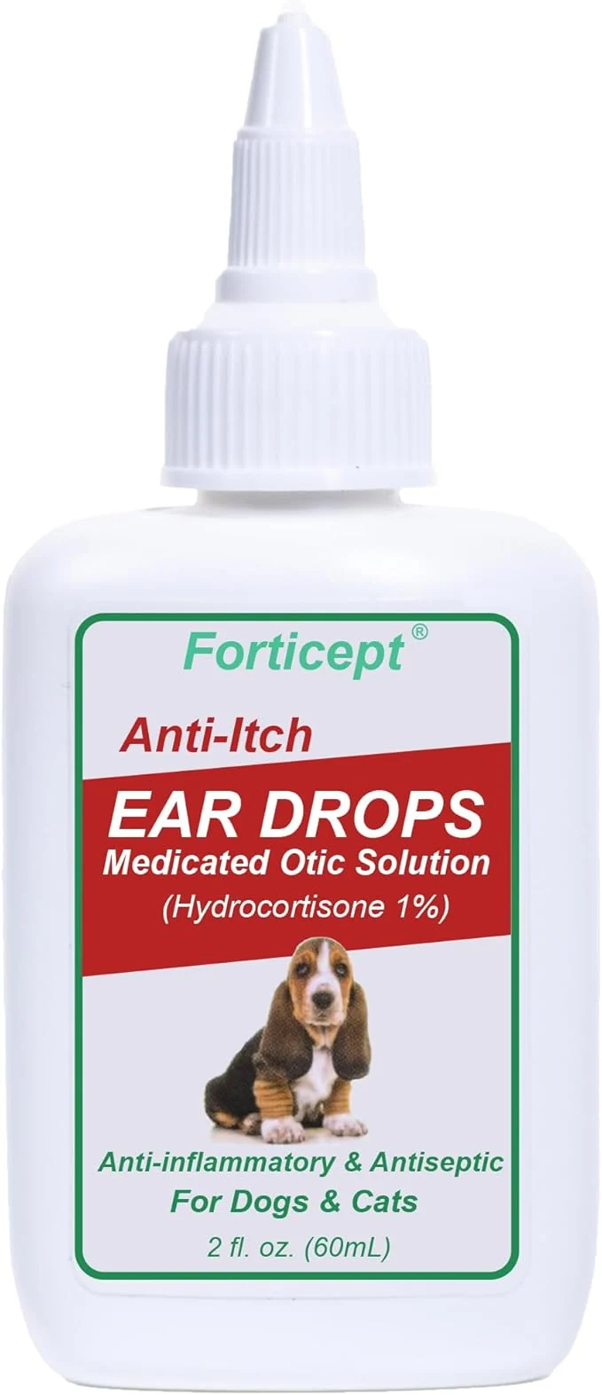 Clean Forticept Dog and Cat Ear Infection Treatment Dog Ear Drops with 1 Hydrocortisone 2 ozAbout This Original Design