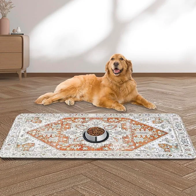 Responsible Large Pet Feeding Mat 39.4 x31.5 Absorbent Quick Dry Dog Mat for Food and Water Bowl Non Skid Cat Bowl Mat No Stains Quick Dry for Pet Water Dispenser Pet Supplies for Messy DrinkersAbout ThisOverview Elegant