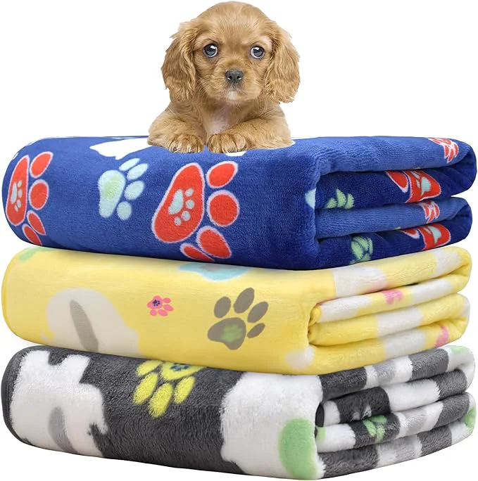 Smart Rezutan Small Dog Blankets 3 Pack for Pet Cat Soft Fuzzy Washable Puppy Blankets Reversible Elephant Paw Print Suitable for Dog Kennels Beds Sofas Gifts Puppy Essentials 24×20 inchAbout ThisOverview Innovative