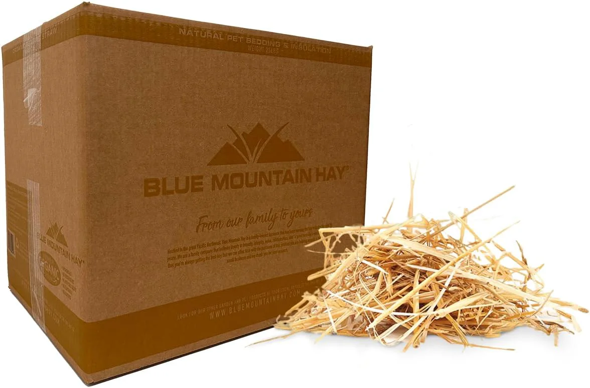 Innovative Blue Mountain Hay Organic Bedding Straw 25 lb Natural Pet Bedding Insulation for Rabbits Guinea Pigs Goats Chickens Stray Feral Cats and Small Animal Shelters Trendy