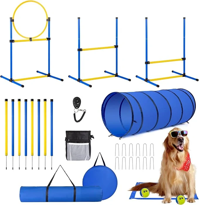 Enhanced Dog Agility Course Backyard Set，Dog Agility Equipment Dog Obstacle Course Quality