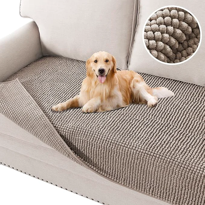 Advanced H.VERSAILTEX Plush Chenille Dog Bed Cover Thick Soft Loveseat Cover for 2 Cushion Couch Anti Slip Couch Cover Furniture Protector for Dog Pet Cat 35 x 62 Cuban Sand About ThisOverview Easy-to-Use