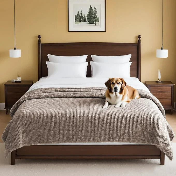 Artisan H.VERSAILTEX Plush Chenille Couch Cover for Dogs Pets Blanket for Bed Anti-Slip Soft and Durable Furniture Protector for Small Medium Large Cats Washable 52 x 82 Cuban Sand About ThisOverview Verified