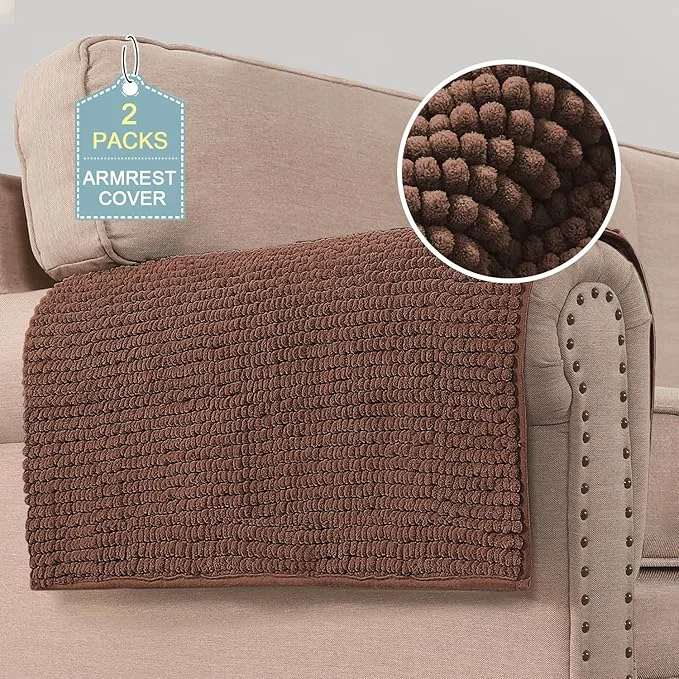 H.VERSAILTEX Plush Chenille Couch Armrest Cover 2 Packs Thick and Soft Sofa Covers Furniture Protector Cover for Pets 27.5 x 27.5 Caramel About ThisOverview Lightweight