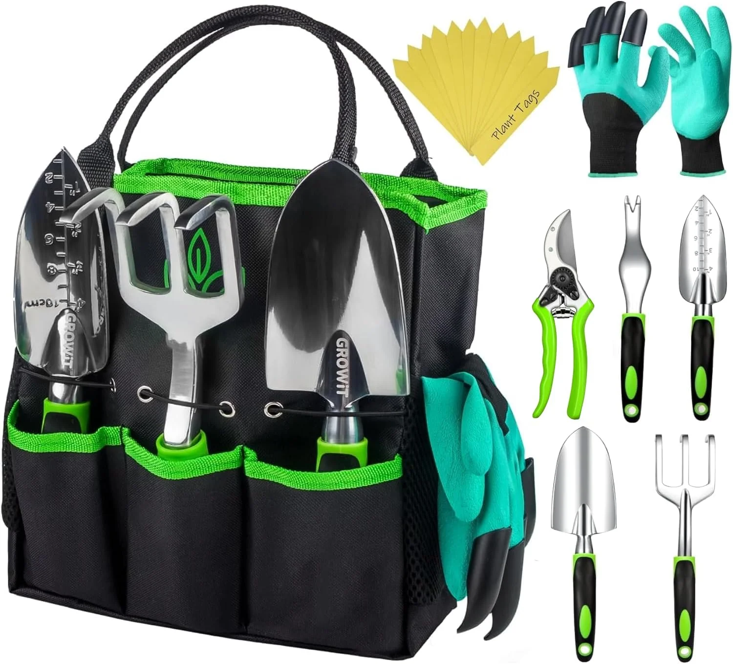 Soft GROWIT Heavy Duty Gardening Tools – 22-Piece Gardening Gifts for Women Men Mom Dad – Durable Ergonomic Garden Tools Set High-Performance