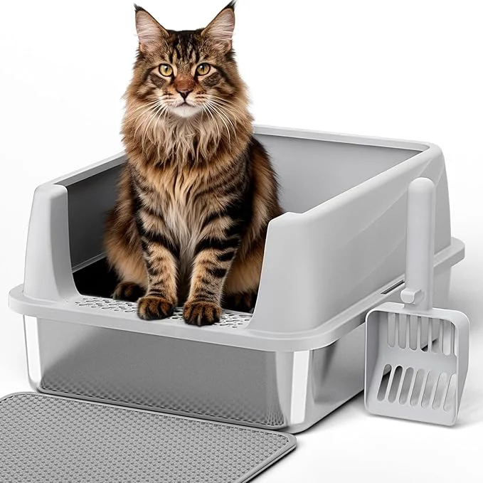Practical Henkelion Stainless Steel Cat Litter Box Prestigious