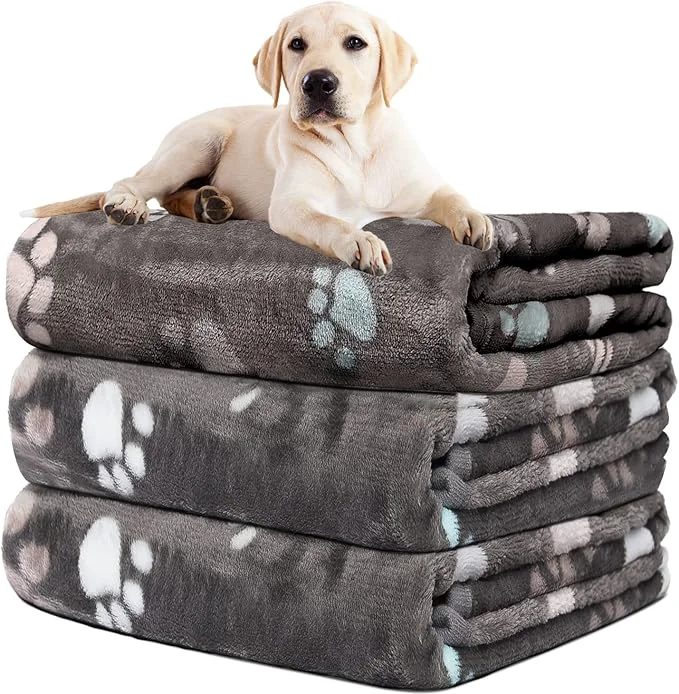 Fast Rezutan Dog Blanket for Large Dogs Upgraded 3 Pack Dog Cat Flannel Blankets Functional