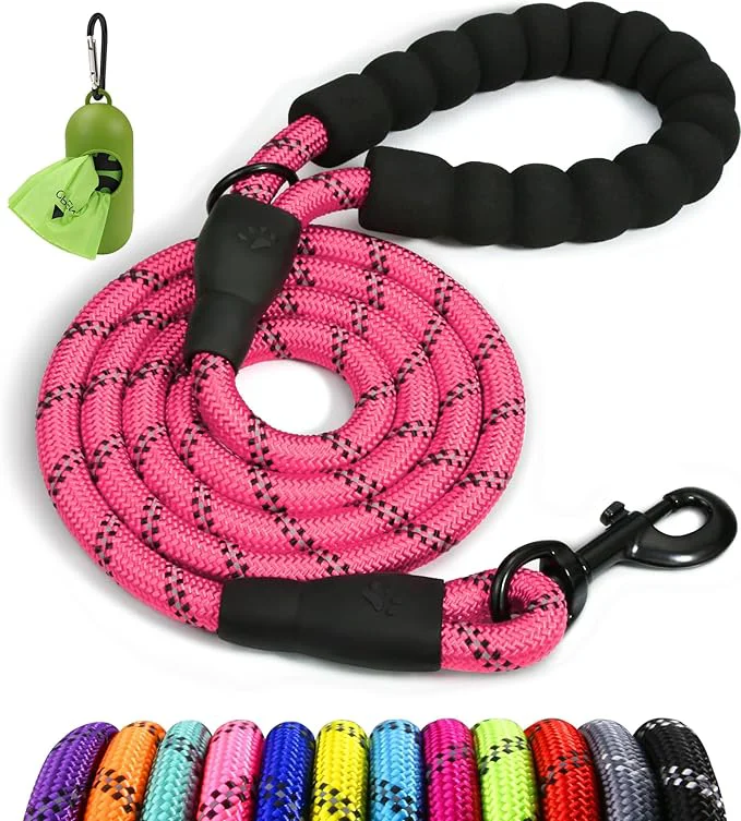 Easy-to-Use Taglory Rope Dog Leash 5 FT with Comfortable Padded Handle Highly Reflective Threads Leash for Small Dogs 3 8 inch PinkAbout ThisOverview Specialty