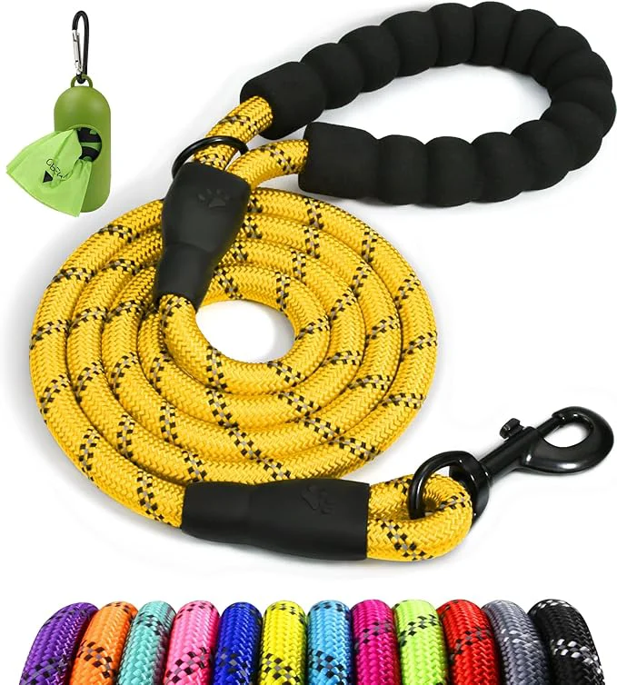 Superior Taglory Rope Dog Leash 4 FT with Comfortable Padded Handle Highly Reflective Threads Leash for Medium Large Dogs 1 2 inch YellowAbout ThisOverview Certified