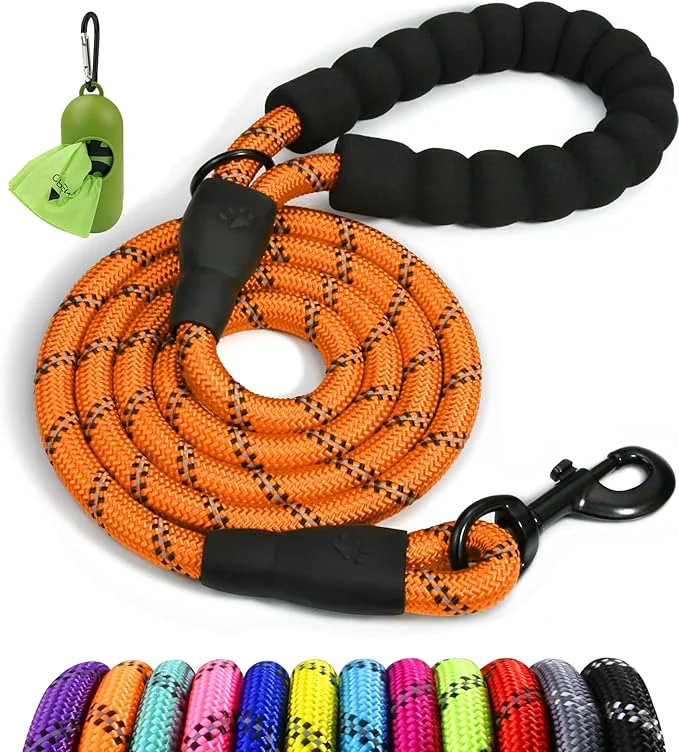 Contemporary Taglory Rope Dog Leash 6 FT with Comfortable Padded Handle Highly Reflective Threads Leash for Small Dogs 3 8 inch OrangeAbout ThisOverview Genuine