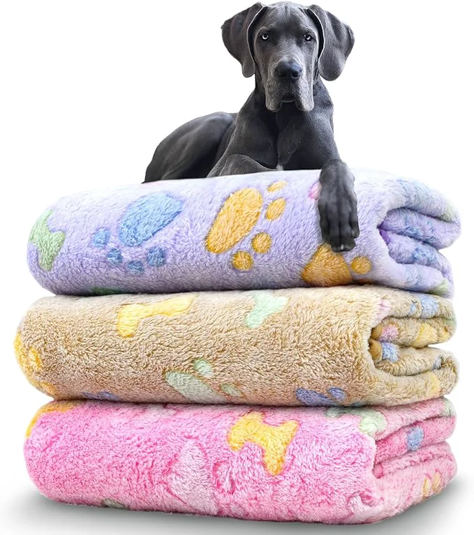 Outstanding Dog Blankets for Large Dogs 3 Pack Dog Blanket Washable 41 x 31 Fuzzy Soft Fine Crafted