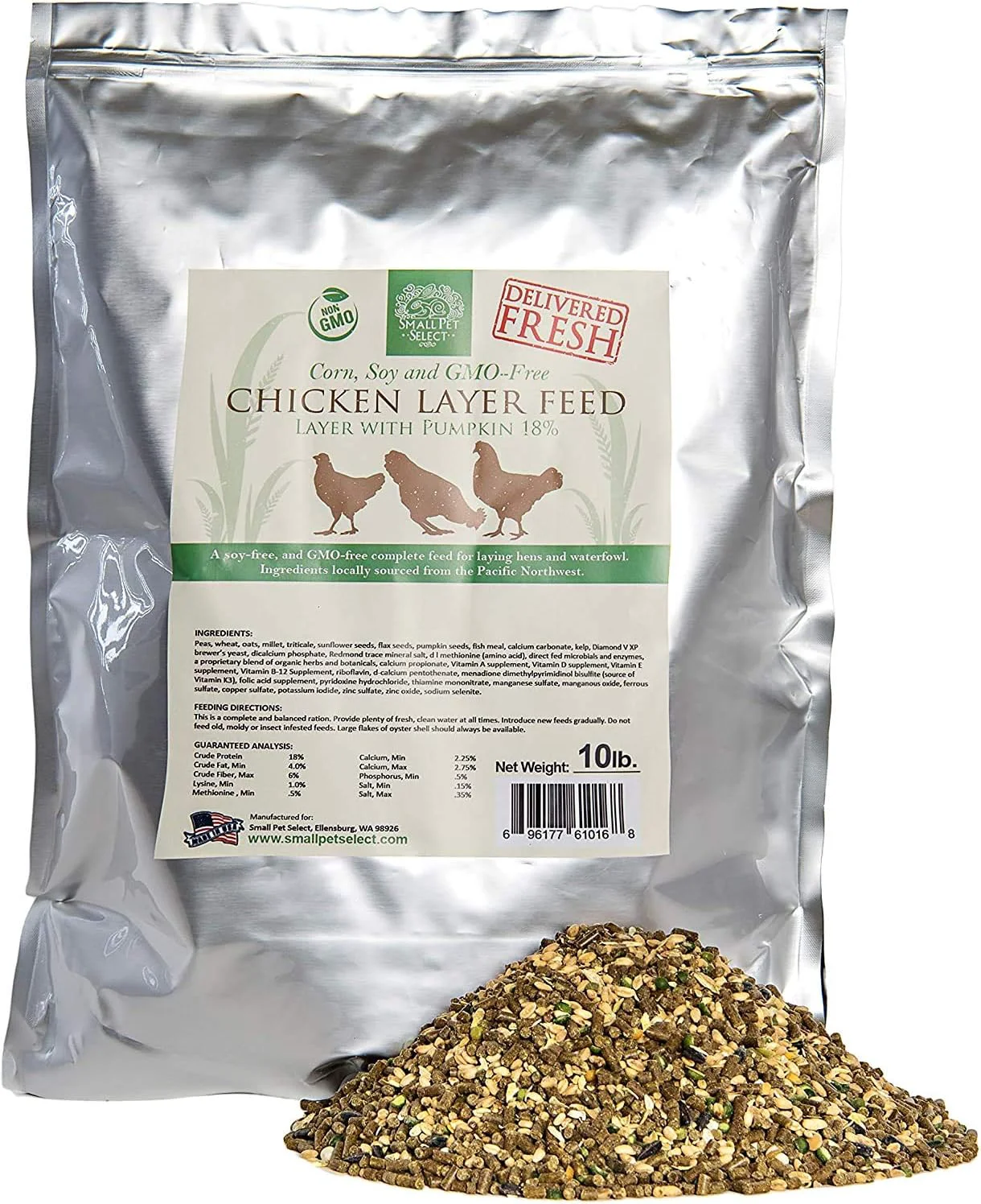 Fashionable Small Pet Select Chicken Layer Feed Non-GMO Corn Soy 18 Protein 10 lb Genuine