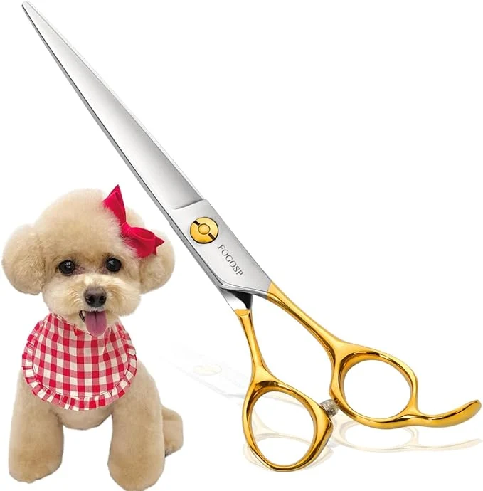 Contemporary Professional Dog Grooming Scissors Straight 7 Pet Grooming Shears for Cutting Small Dogs Cat Thick Hair Japan 440C Stainless Steel Right Handed 7 in Straight Gold About ThisOverview Easy-to-Use