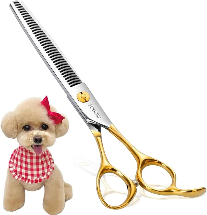 Unique Dog Thinning Shears for Grooming 36 Teeth 6.5 Dog Blending Shears for Grooming Small Medium Dogs Professional Pet Thinners Blenders Scissors for Right Groomer Blender Gold About ThisOverview Selected