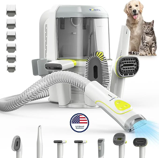 Recyclable PAWSPIK Professional Dog Grooming Vacuum Kit Dogs Cats Direct Handheld Control 7 Grooming Tools Deshedding and Dematting for Grooming Large 2.2L Dust Bin UL HEPA FilterAbout ThisOverview Comfortable
