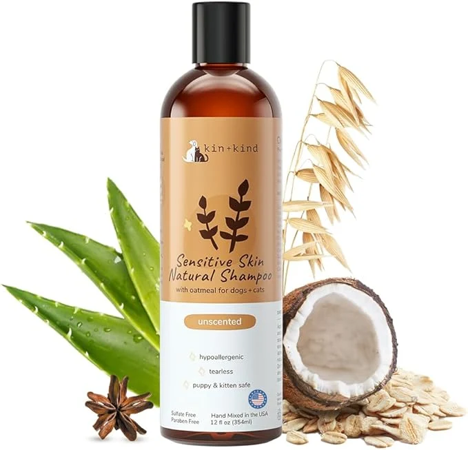 Superior Oatmeal Shampoo for Dogs and Cats by kin kind – Cat Dog Shampoo for Sensitive Skin with Colloidal Oatmeal – Safe Natural Formula with Olive Oil and Coconut Oil 12 fl oz – Made in USAAbout ThisOverview High-Quality