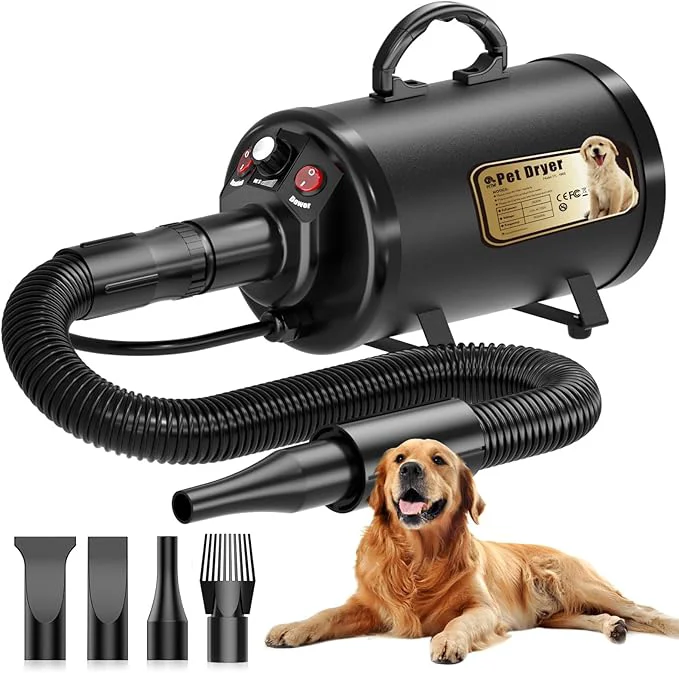 Fine Crafted PETNF Dog Dryer for Pet Grooming Dog Hair Dryer Blower Dog Blow Dryer High Velocity Air Forced Blow Dryer for Large Dogs Noise Reduction Pet Hair Dryer 3.2HP Adjustable Speed Temp Dogs Grooming BathAbout This Quality