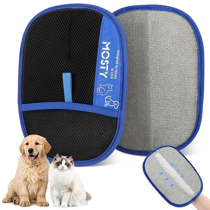 Fine Crafted 2Pcs Pet Hair Removal Glove Double Sided Electrostatic Reusable Cat Dog Hair Remover Mitt for Furniture Couch Carpet Car Seat Quick Cleaning Grooming GloveAbout ThisOverview Unique
