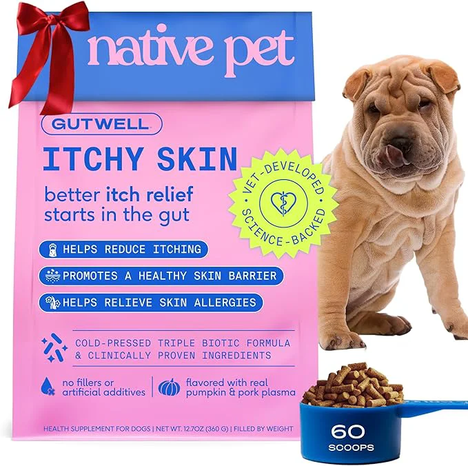 Fast GutWell Itchy Skin – Dog Itching Skin Relief Seasonal Allergy Itch Relief for Dogs – Promotes Skin Hydration Elasticity Healthy Barrier with Triple-biotic Blend Zinc Vitamin E – 60 ScoopsAbout This Minimalist