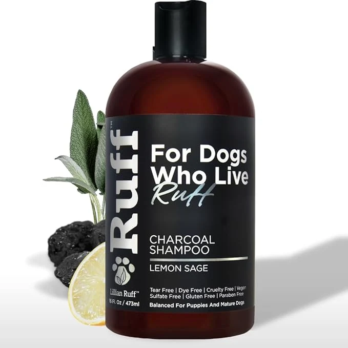 Classic Ruff by Lillian Ruff Activated Charcoal Pet Shampoo – Deep Cleanser Deodorizer Stain Remover – Lemon Sage Scent pH Balanced Hydrate Dry Itchy Skin – Safe for Puppies Mature DogsAbout ThisOverview Quality