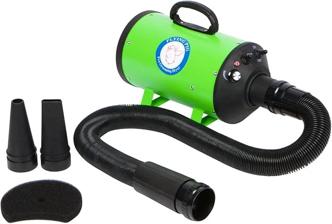 Lightweight Flying Pig High Velocity Dog Pet Grooming Dryer w Heater Model Flying One Green About This Selected