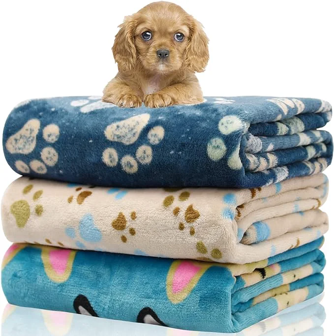 Eco-Friendly Rezutan 1 Pack 3 Blankets for Dogs Dog Blanket for Small Pet Cat Premium Soft Luxury