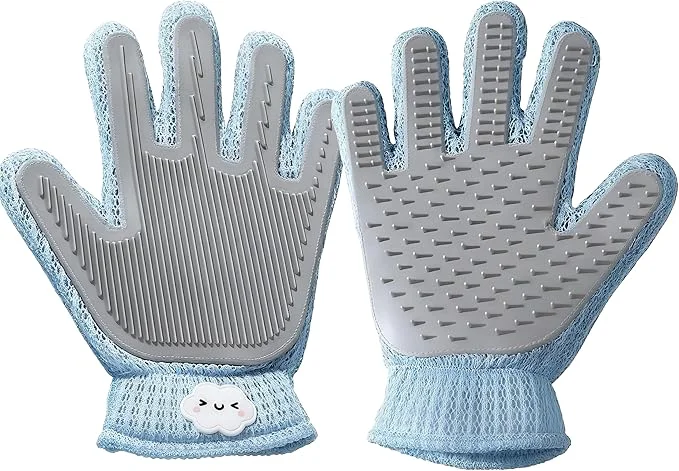 Casual Gentle Pet Grooming Gloves – Efficient Cat Dog Brush for Shedding – Hair Remover and Deshedding Tool for Long or Short Haired Pets – Great for Bathing MassageAbout This Versatile