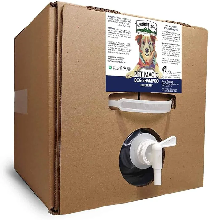 Practical VERMONT SOAP Organics Pet Shampoo – Infused with Organic Natural Olive Oil Coconut Aloe Vera Dog Shampoo for Sensitive Skin – USDA Grooming – Blueberry 640oz About ThisOverview Functional