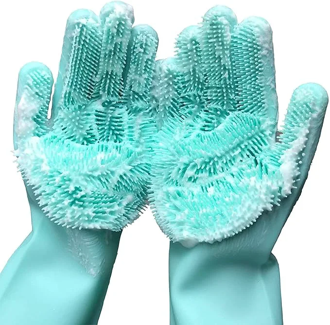 High-Performance Silicone Dishwashing Gloves Pet Grooming Rubber Scrubbing for Dishes Sponge Wash Cleaning with Scrubbers 13.6 L About ThisOverview Pure