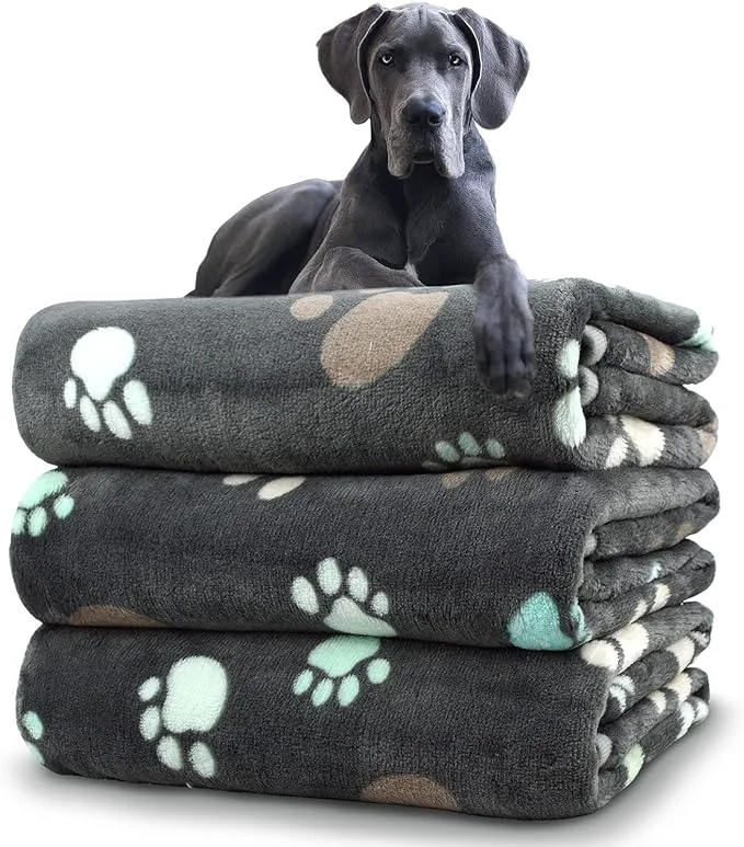 Recyclable Dog Blankets for Large Dogs 3 Pack Blanket Washable 41 x 31 Fuzzy Soft Pet Convenient