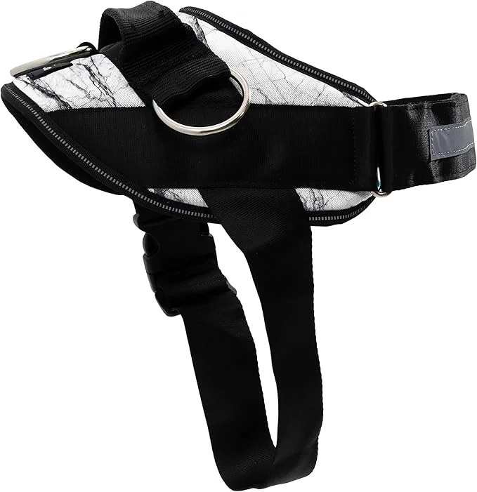 Exceptional ShawnCo Essential Dog Harness No-Pull Pet Vest with 3 Leash Clips No Choke Reflective Adjustable and Padded for Easy Walking and Training for Small Medium and Large Dogs White Marble L About ThisOverview Expertly Made
