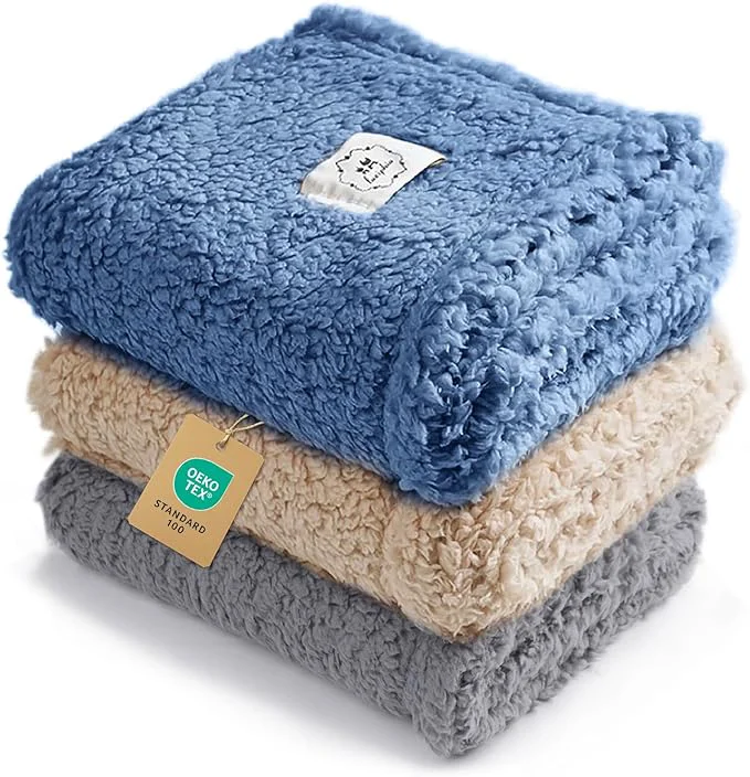 User-Friendly Luciphia 1 Pack 3 Calming Dog Blanket Fluffy Premium Fleece Pet Blankets Soft Reusable