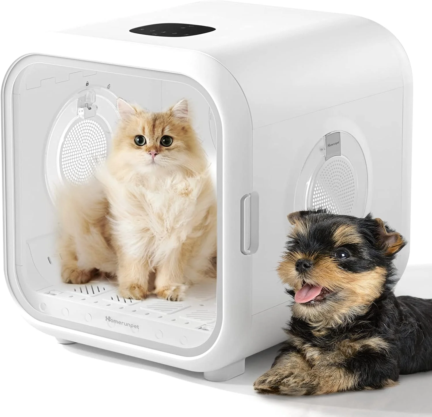 Green HomeRunPet Cat Dryer 360° Efficient Automatic and Quiet Box with Smart Temperature Control I for Small Dogs 50L Drybo Plus Pet Dryer Box Verified