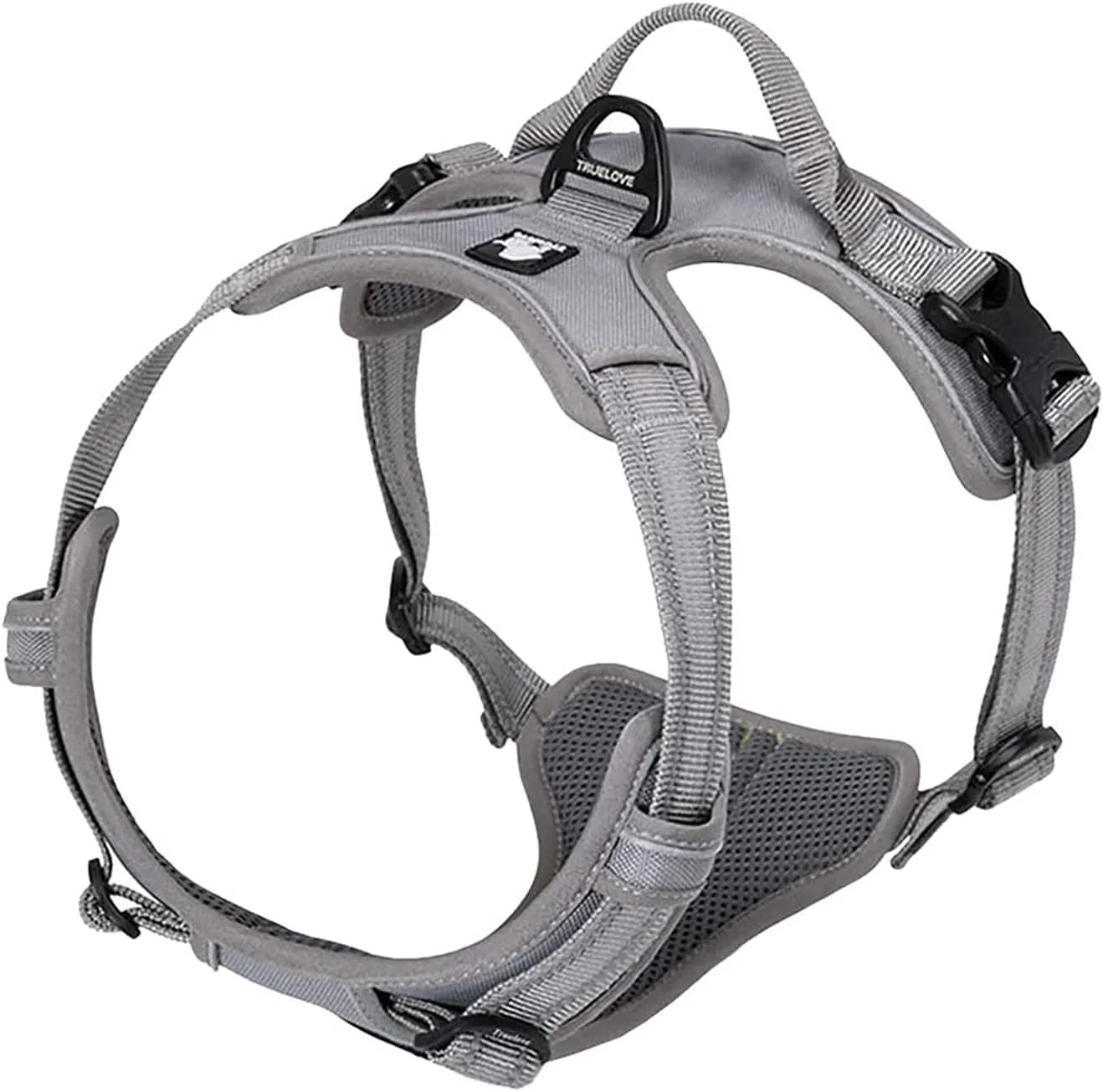 Relaxed TRUE LOVE Adjustable No-Pull Dog Harness Reflective Pup Vest Harnesses Comfortable Control Brilliant Colors Truelove TLH5651 Gray XL Exclusive