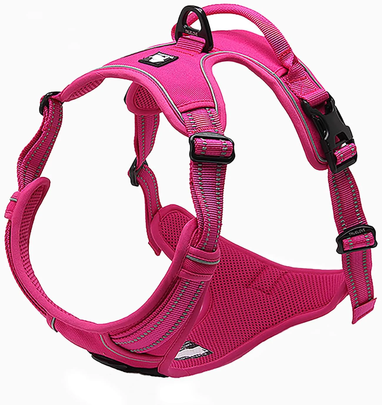 Relaxed TRUE LOVE Adjustable No-Pull Dog Harness Reflective Pup Vest Harnesses Comfortable Control Brilliant Colors Truelove TLH5651 Fushcia XL Premium
