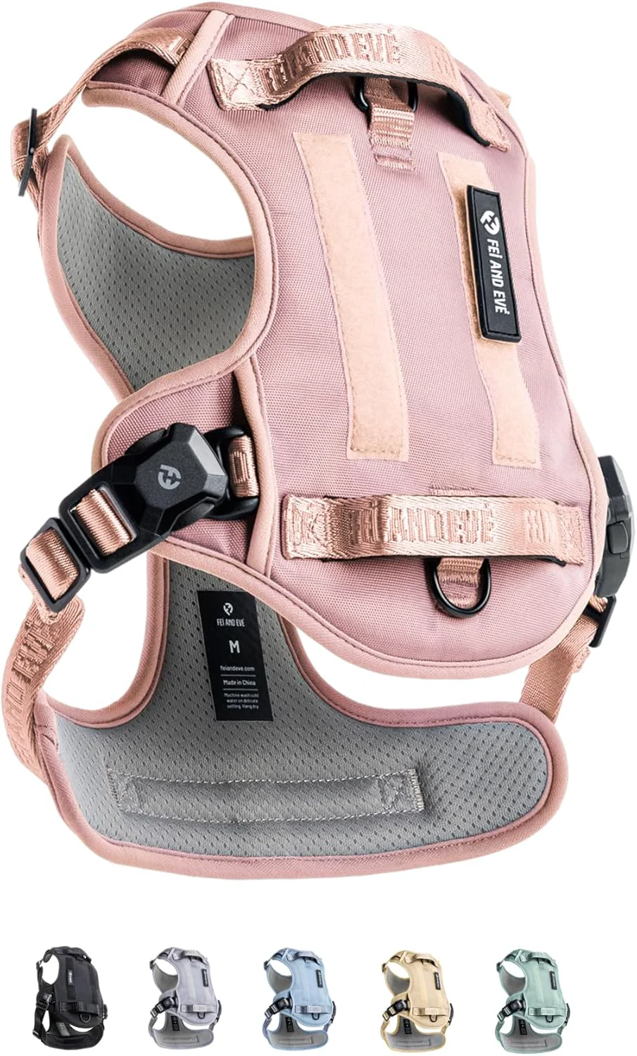 Specialty 2025 New Edition Fei Eve MagEase Dog Harness – 3-Second Magnetic Buckles 3-Point No-Pull Control Heavy-Duty 900D Nylon Dual Safety Handles Breathable Mesh Adjustable Fit Large Pink Official