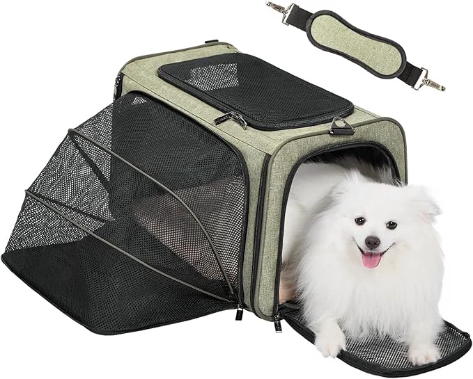 Fine Crafted Petsfit Expandable Cat Carrier Dog Carrier Soft-Sided Collapsible Portable Pet Carrier 19x12x12 GreenAbout ThisOverview Premium Material