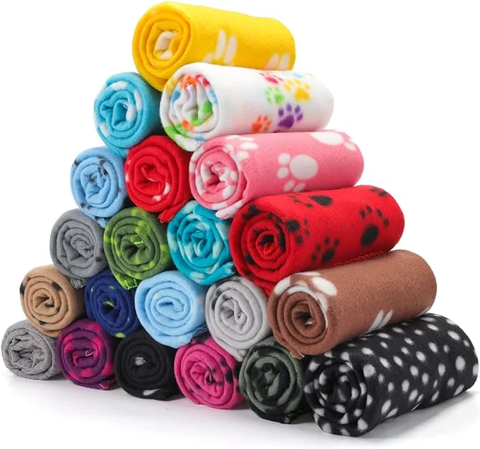 Verified Eccliy 20 Pcs Puppy Blanket Pet Soft Fleece Dog Blankets Warm Felt Throw Sleep Relaxed