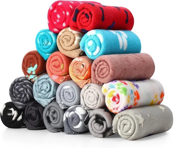 Comfortable Eccliy 20 Pcs Puppy Blanket Pet Soft Fleece Dog Blankets Warm Felt Throw Sleep Responsible