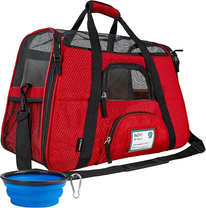 Refined PetAmi Airline Pet Carrier for Cat Soft Sided Dog Carrier for Small Dogs Cat Travel Supplies Accessories for Indoor Cats Ventilated Pet Carrying Bag Medium Large Kitten Puppy Small RedAbout ThisOverview Official