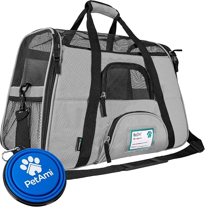 Contemporary PetAmi Airline Pet Carrier for Cat Soft Sided Dog Carrier for Small Dogs Cat Travel Supplies Accessories for Indoor Cats Ventilated Pet Carrying Bag Medium Large Kitten Puppy Large GrayAbout ThisOverview Secure