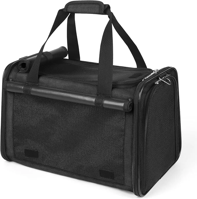 Dependable YUDODO 25 lbs Lightproof Soft Sided Large Cat Carrier for Small Pet Dog Airline Travel Bag Puppy Carriers with Side Pockets Reflective Mesh Foldable Portable for Outdoor Car BlackAbout ThisOverview Artisan