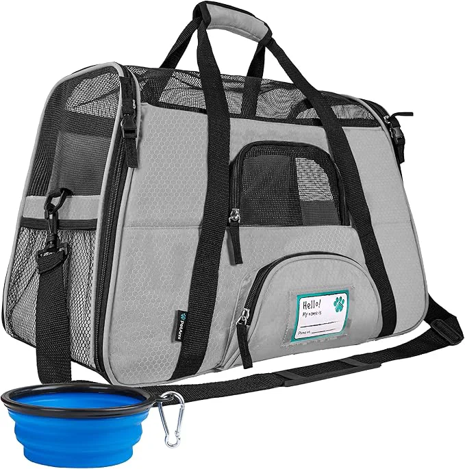 Carefully Designed PetAmi Airline Pet Carrier for Cat Soft Sided Dog Carrier for Small Dogs Cat Travel Supplies Accessories for Indoor Cats Ventilated Pet Carrying Bag Medium Large Kitten Puppy Small GrayAbout ThisOverview Fashionable
