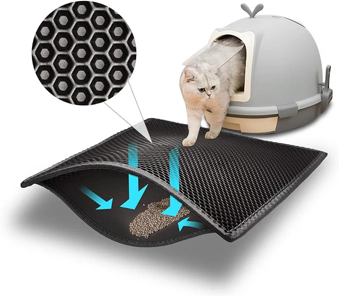 Pure Pieviev Cat Litter Mat Double Layer Waterproof Urine Proof Trapping Mat 1 Pack Solid