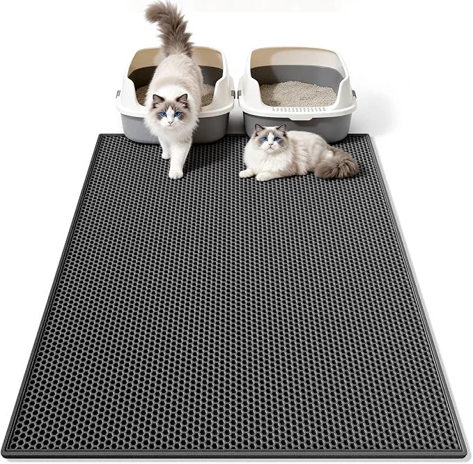 Reusable Pieviev Cat Litter Mat Double Layer Waterproof Urine Proof Trapping Mat 1 Pack Fashionable
