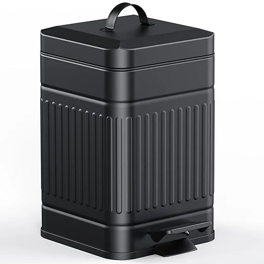 High-End CEROELDA Small Trash Can with Lid-5L 1.3 Gal Stainless Steel Outdoor Dog Poop Recyclable