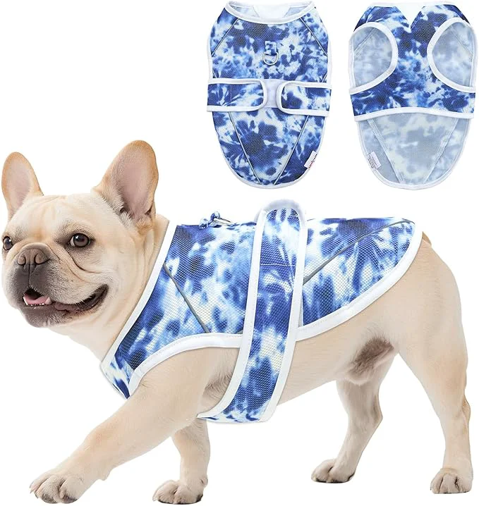 Solid Dog Cooling Vest – Lightweight Pet Cooling Shirt 3D Breathable Mesh Reflective Strips UV Protection for Walking Hiking Park – Adjustable Fit Dog Cooler Jacket with D-Ring U-DCV04SAbout ThisOverview Recyclable